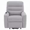 Ima Power Motion Glider Recliner | Wide Tufted Light Gray Faux Leather