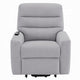 Ima Power Motion Glider Recliner | Wide Tufted Light Gray Faux Leather