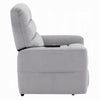 Ima Power Motion Glider Recliner | Wide Tufted Light Gray Faux Leather