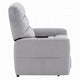 Ima Power Motion Glider Recliner | Wide Tufted Light Gray Faux Leather