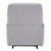 Ima Power Motion Glider Recliner | Wide Tufted Light Gray Faux Leather