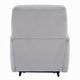 Ima Power Motion Glider Recliner | Wide Tufted Light Gray Faux Leather