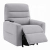 Ima Power Motion Glider Recliner | Wide Tufted Light Gray Faux Leather