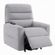 Ima Power Motion Glider Recliner | Wide Tufted Light Gray Faux Leather