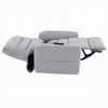 Ima Power Motion Glider Recliner | Wide Tufted Light Gray Faux Leather