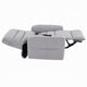 Ima Power Motion Glider Recliner | Wide Tufted Light Gray Faux Leather