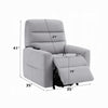 Ima Power Motion Glider Recliner | Wide Tufted Light Gray Faux Leather