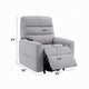 Ima Power Motion Glider Recliner | Wide Tufted Light Gray Faux Leather