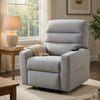 Ima Power Motion Glider Recliner | Wide Tufted Light Gray Faux Leather