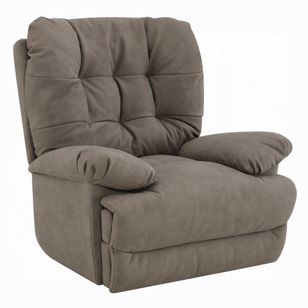 Lima Oversized Power Motion Recliner | Plush Tufted Dark Gray Faux Leather