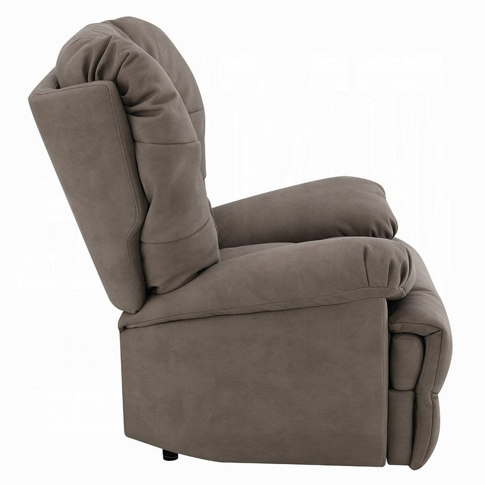 Lima Oversized Power Motion Recliner | Plush Tufted Dark Gray Faux Leather