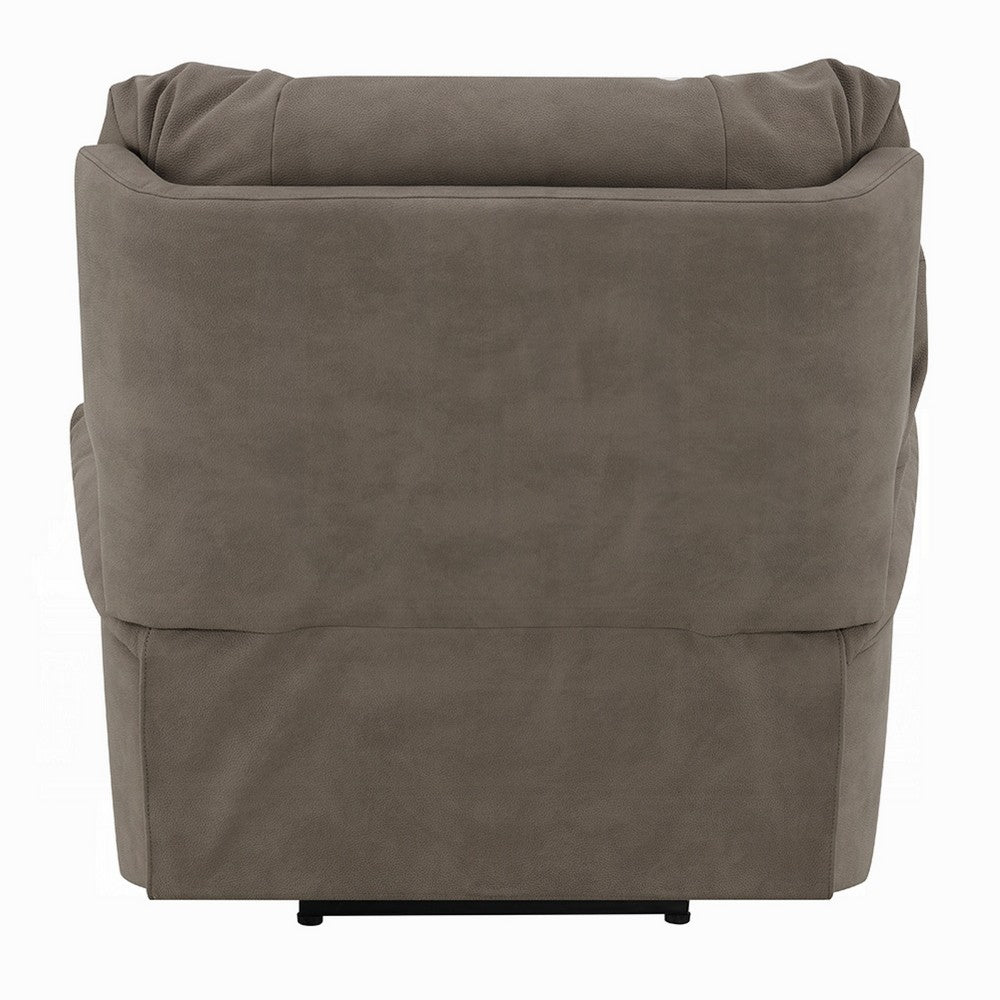 Lima Oversized Power Motion Recliner | Plush Tufted Dark Gray Faux Leather