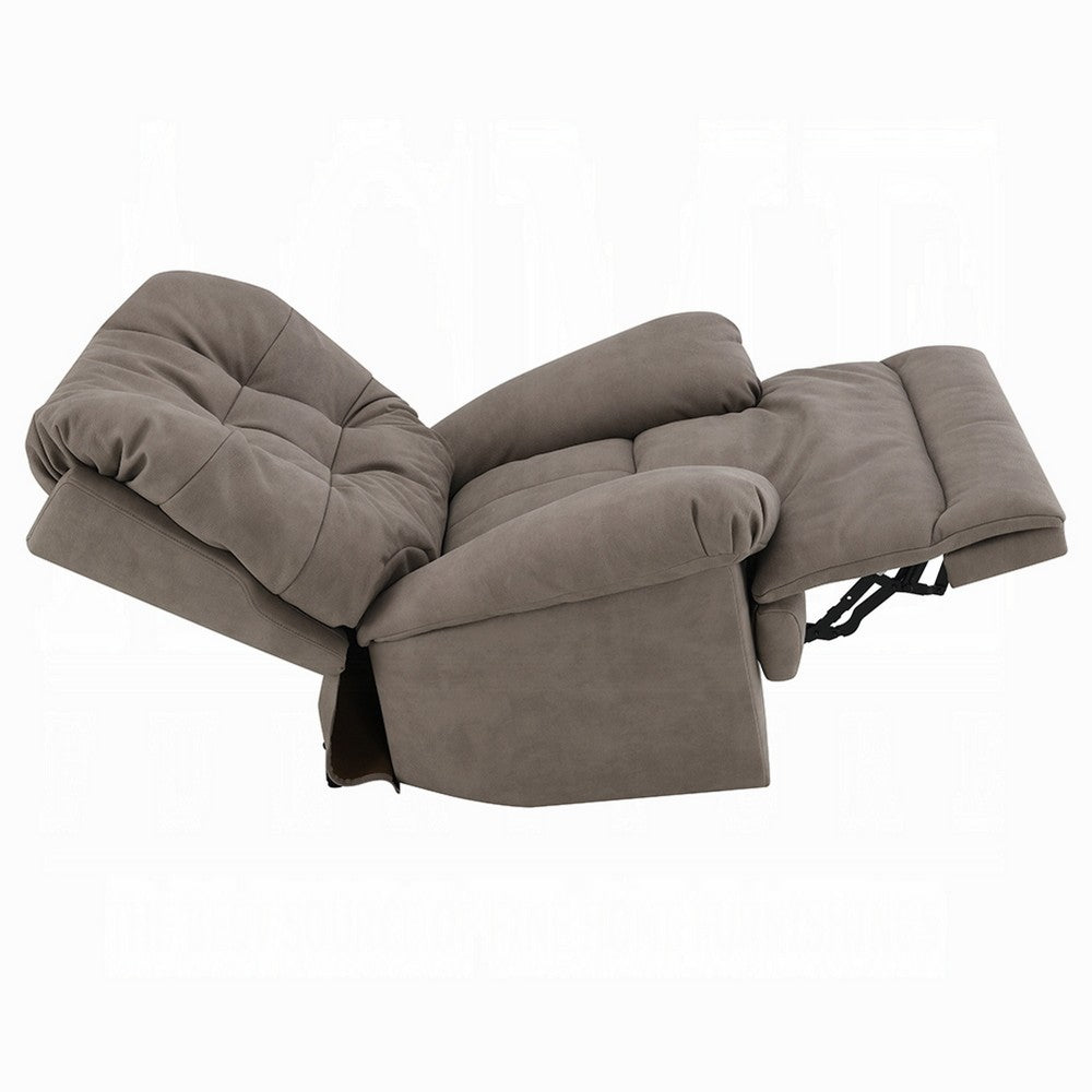 Lima Oversized Power Motion Recliner | Plush Tufted Dark Gray Faux Leather
