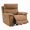 Kima Oversize Power Glider Recliner | Plush Wide Tufted Brown Faux Leather