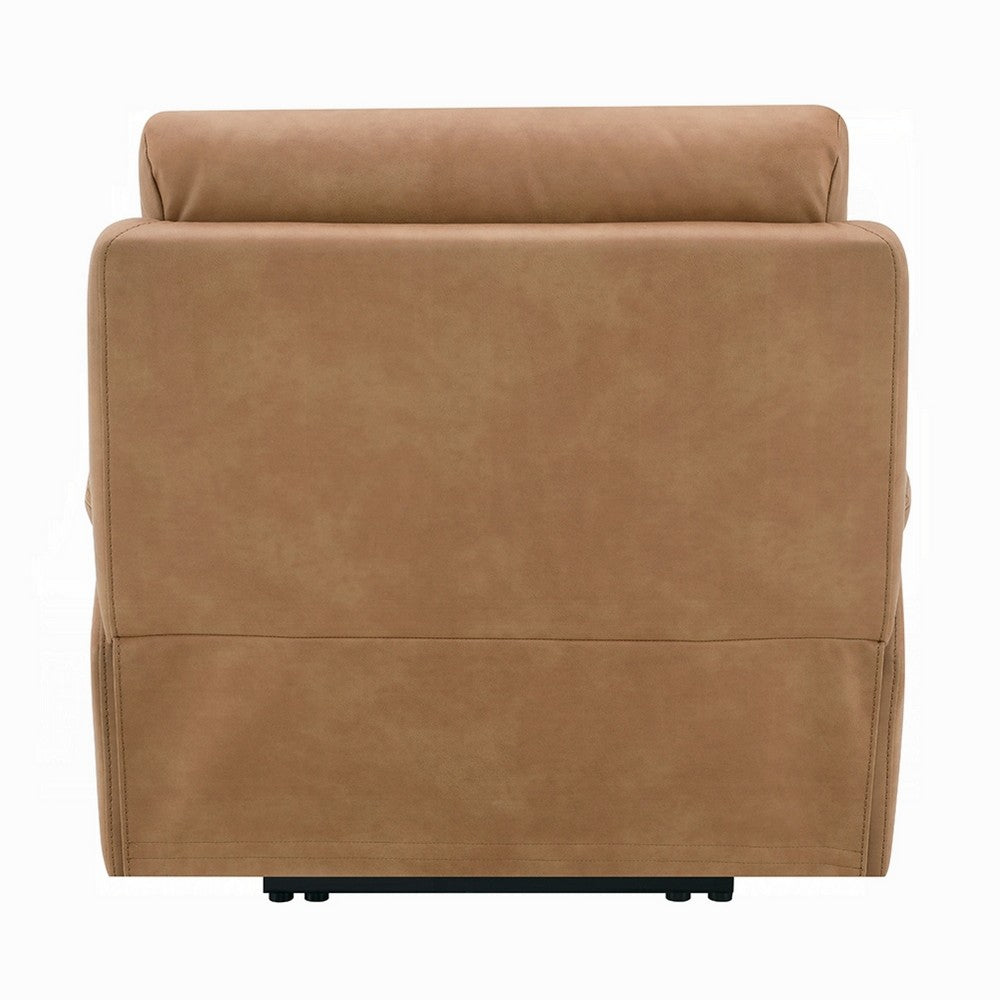 Kima Oversize Power Glider Recliner | Plush Wide Tufted Brown Faux Leather