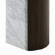 Jima Side End Table | 20" White Marble Top | Dark Brown Veneer Base