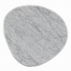 Jima Side End Table | 20" White Marble Top | Dark Brown Veneer Base