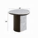 Jima Side End Table | 20" White Marble Top | Dark Brown Veneer Base
