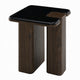 Pima Side End Table | 16" Black Marble Top | Dark Walnut Brown Base
