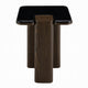 Pima Side End Table | 16" Black Marble Top | Dark Walnut Brown Base