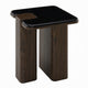 Pima Side End Table | 16" Black Marble Top | Dark Walnut Brown Base