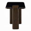 Pima Side End Table | 16" Black Marble Top | Dark Walnut Brown Base