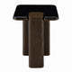 Pima Side End Table | 16" Black Marble Top | Dark Walnut Brown Base