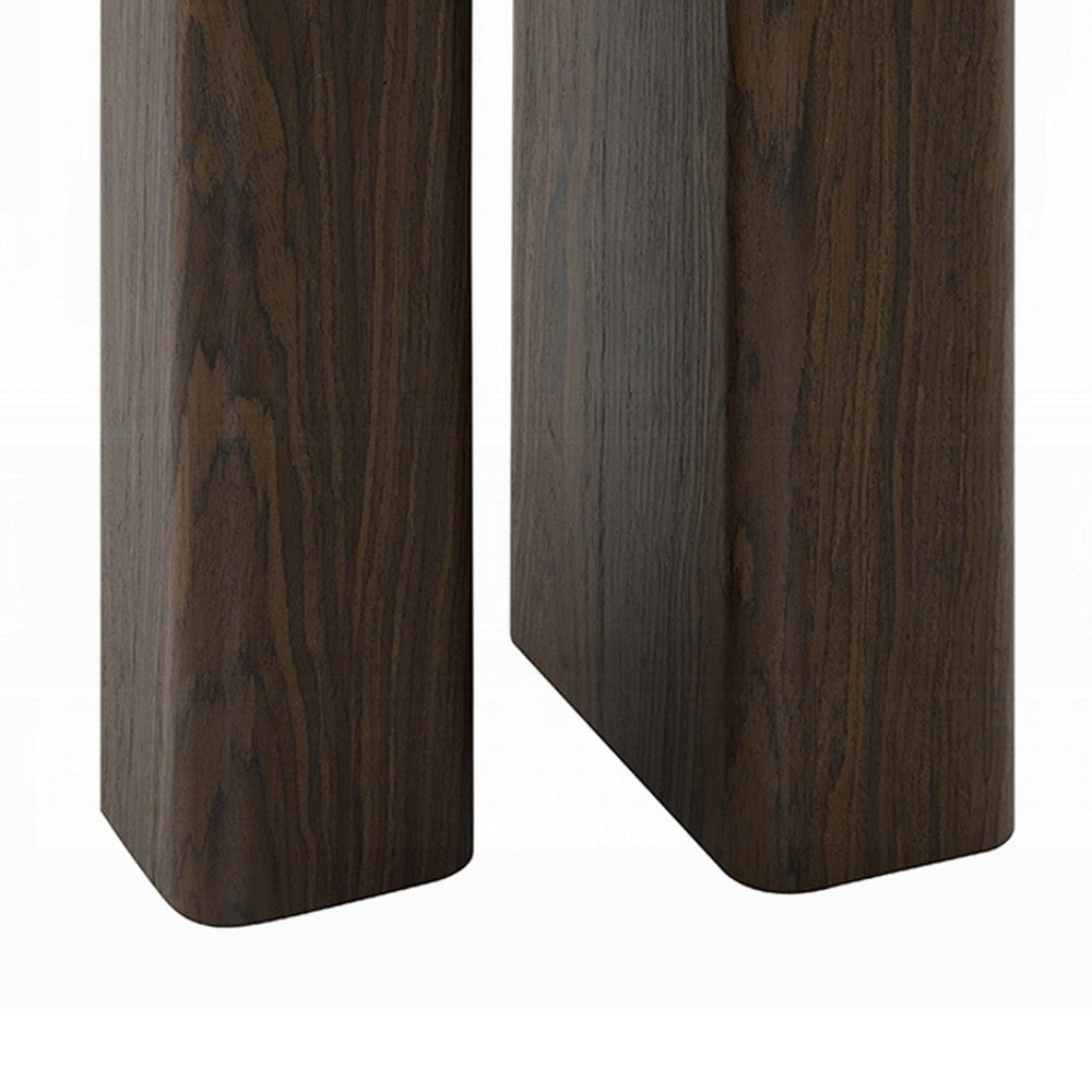 Pima Side End Table | 16" Black Marble Top | Dark Walnut Brown Base