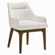 Pery Dining Side Chair Set of 2 | White Chenille | Angled Oak Brown Legs