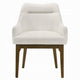 Pery Dining Side Chair Set of 2 | White Chenille | Angled Oak Brown Legs