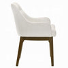 Pery Dining Side Chair Set of 2 | White Chenille | Angled Oak Brown Legs