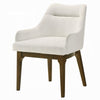 Pery Dining Side Chair Set of 2 | White Chenille | Angled Oak Brown Legs