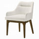 Pery Dining Side Chair Set of 2 | White Chenille | Angled Oak Brown Legs