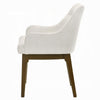 Pery Dining Side Chair Set of 2 | White Chenille | Angled Oak Brown Legs
