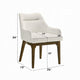 Pery Dining Side Chair Set of 2 | White Chenille | Angled Oak Brown Legs