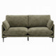 Dima Sofa with 2 Pillows | Green Chenille Upholstered Cushions | 75"