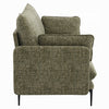 Dima Sofa with 2 Pillows | Green Chenille Upholstered Cushions | 75"