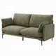 Dima Sofa with 2 Pillows | Green Chenille Upholstered Cushions | 75"