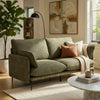 Dima Sofa with 2 Pillows | Green Chenille Upholstered Cushions | 75"