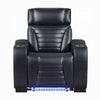 Pera Power Glider Recliner Chair with LED | USB Console | Black Faux Leather
