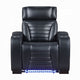 Pera Power Glider Recliner Chair with LED | USB Console | Black Faux Leather