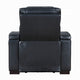 Pera Power Glider Recliner Chair with LED | USB Console | Black Faux Leather