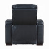 Pera Power Glider Recliner Chair with LED | USB Console | Black Faux Leather