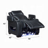 Pera Power Glider Recliner Chair with LED | USB Console | Black Faux Leather