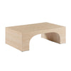 Pia Coffee Table | 48" Scandi Travertine Top | Natural Brown Arch Base