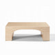 Pia Coffee Table | 48" Scandi Travertine Top | Natural Brown Arch Base