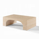 Pia Coffee Table | 48" Scandi Travertine Top | Natural Brown Arch Base
