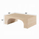 Pia Coffee Table | 48" Scandi Travertine Top | Natural Brown Arch Base