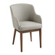 Hima Dining Side Chair Set of 2 | Gray Faux Leather | Walnut Brown Wood
