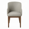 Hima Dining Side Chair Set of 2 | Gray Faux Leather | Walnut Brown Wood
